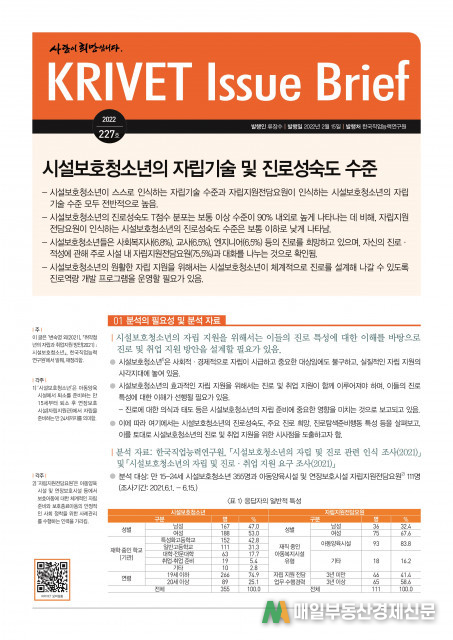 “시설보호청소년이 가장 희망하는 직업은 사회복지사”